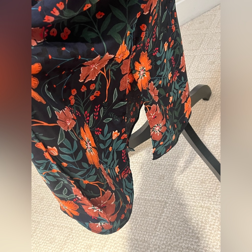 ZARA Trafaluc Navy Floral Maxi Dress | XS | Missing Belt | Excellent Condition - Picture 5 of 10